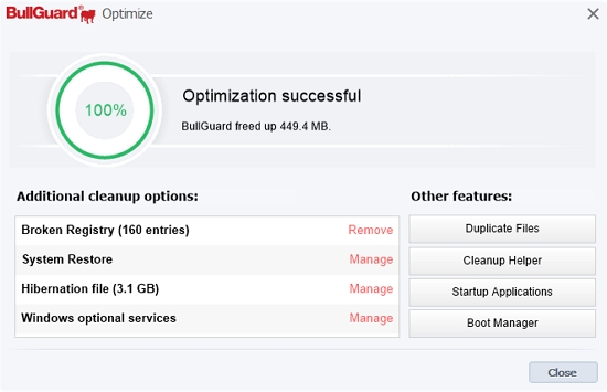 Optimalizátor v podání BullGuard Premium Optimalizátor v podání BullGuard Premium
