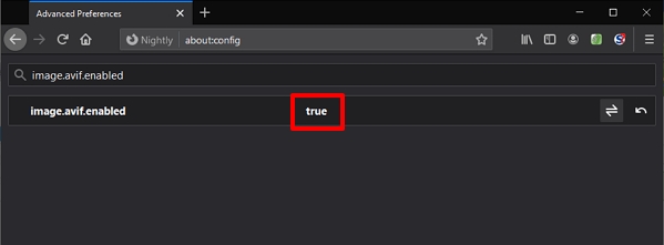 Postupujeme operativní řadou: about:config - image.avif.enabled - true - restart Firefoxu Postupujeme operativní řadou: about:config - image.avif.enabled - true - restart Firefoxu