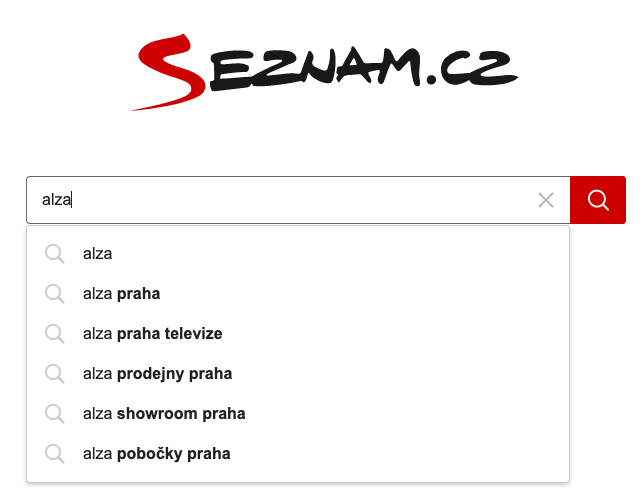 Našeptávač identifikuje polohu a spojuje objekt hledání s lokalitou - Praha (Zdroj: Seznam.cz) Našeptávač identifikuje polohu a spojuje objekt hledání s lokalitou - Praha (Zdroj: Seznam.cz)