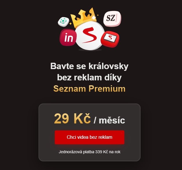 Bavte se královsky bez reklam, zní nabídka Seznam Premium v mobilních appkách (Zdroj: Seznam.cz) Bavte se královsky bez reklam, zní nabídka Seznam Premium v mobilních appkách (Zdroj: Seznam.cz)