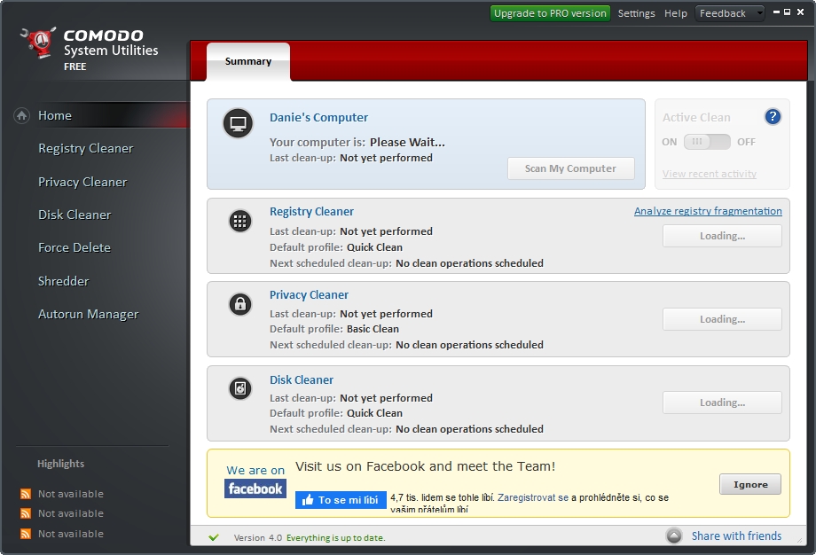 Comodo System Utilities se načítá a načítá a nenačte (Zdroj: Comodo System Utilities) Comodo System Utilities se načítá a načítá a nenačte (Zdroj: Comodo System Utilities)