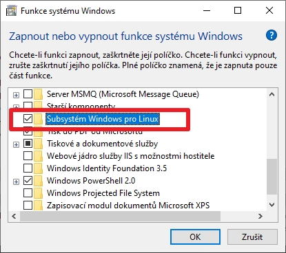 Navigujeme Ovládací panely - Programy a funkce - Zapnout nebo vypnout funkce systému Windows a odškrtneme Subsystém Windows pro Linux (Zdroj: Windows 10) Navigujeme Ovládací panely - Programy a funkce - Zapnout nebo vypnout funkce systému Windows a odškrtneme Subsystém Windows pro Linux (Zdroj: Windows 10)