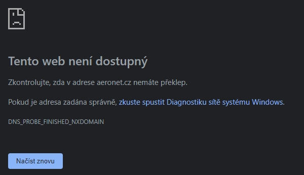 Nedostupný web jednoho z dezinformačních spolků (Zdroj: danielberanek.cz) Nedostupný web jednoho z dezinformačních spolků (Zdroj: danielberanek.cz)