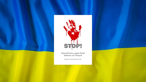 STOP! Nesouhlasíme s agresí Ruské federace vůči Ukrajině (Zdroj: Web4Ukrajina.cz)