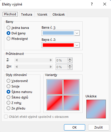 Efekty výplně barvy stránky v aplikaci Microsoft Word (Zdroj: Microsoft Word) Efekty výplně barvy stránky v aplikaci Microsoft Word (Zdroj: Microsoft Word)