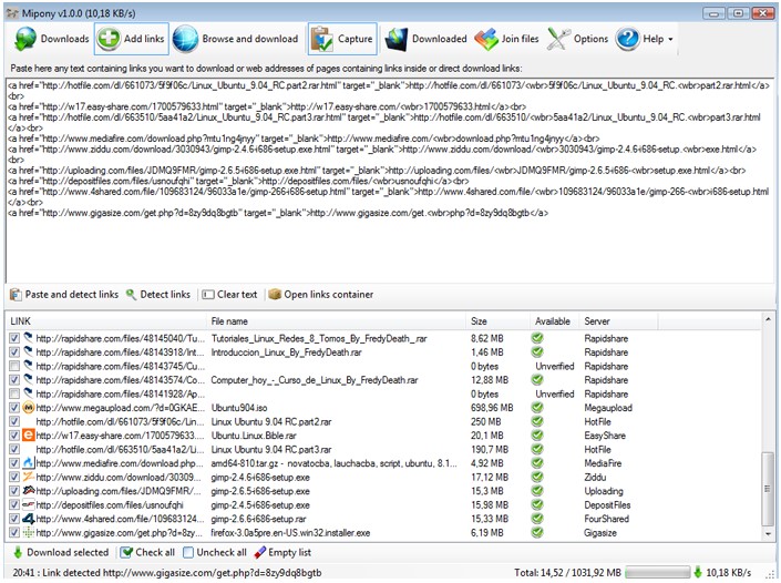 mipony_01.jpg Mipony, automatické stahování souborů z webových úložišť
