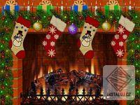 Christmas Decorated Fireplace Screensaver