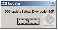 Oprava ICQ 5.1 Error 505