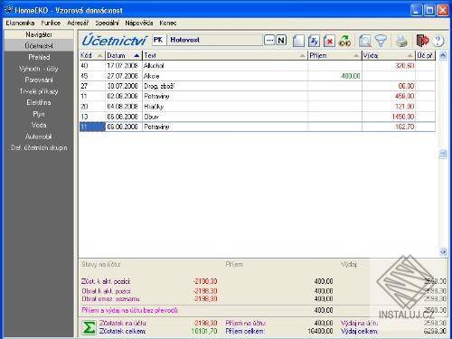 HomeEKO, vedení ekonomiky domácnosti