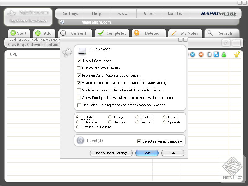 Major Share RapidShare Downloader