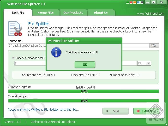WinMend File Splitter