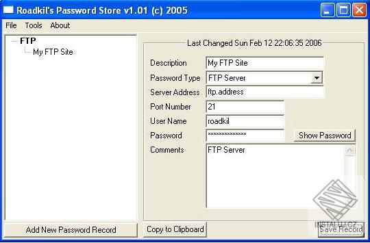 Roadkils Password Store