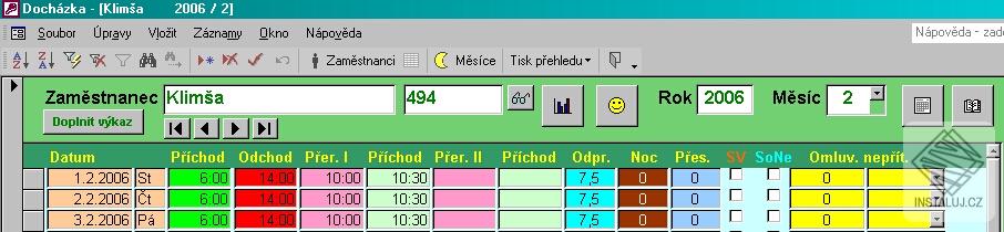 Docházka - Klimša David