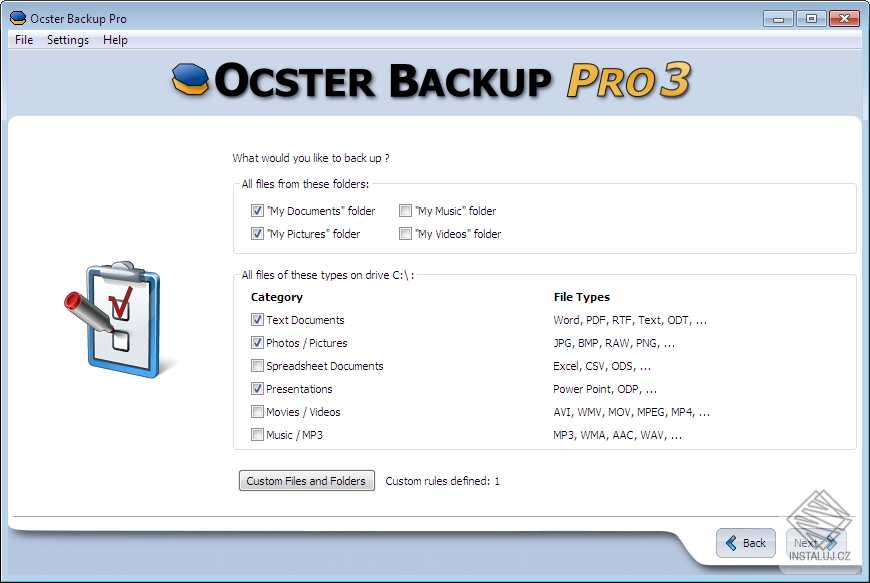 Ocster Backup