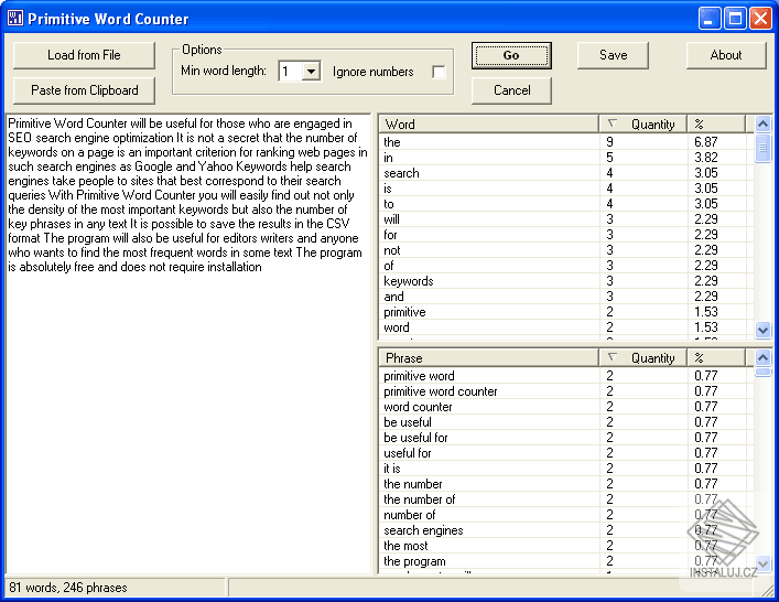 Primitivní Word Counter