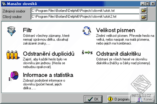 Manažer slovníků