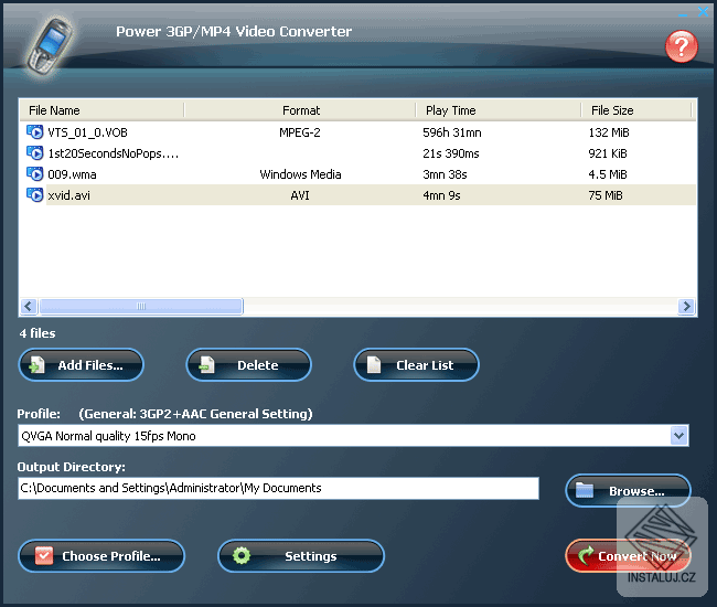 Power 3GP/MP4 Video Converter