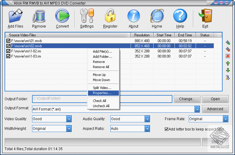 Allok RM RMVB to AVI MPEG DVD Converter