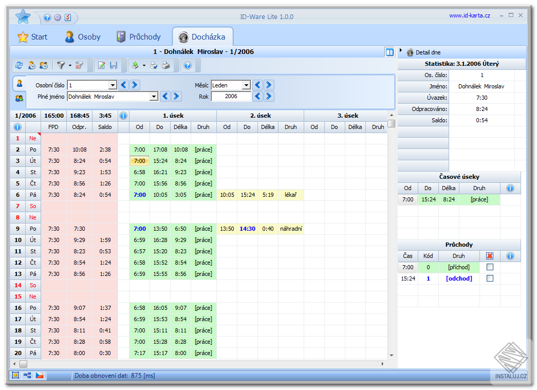Docházka IDWare Lite