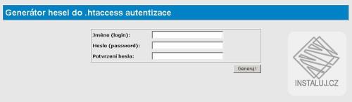 Generátor hesel pro .htaccess
