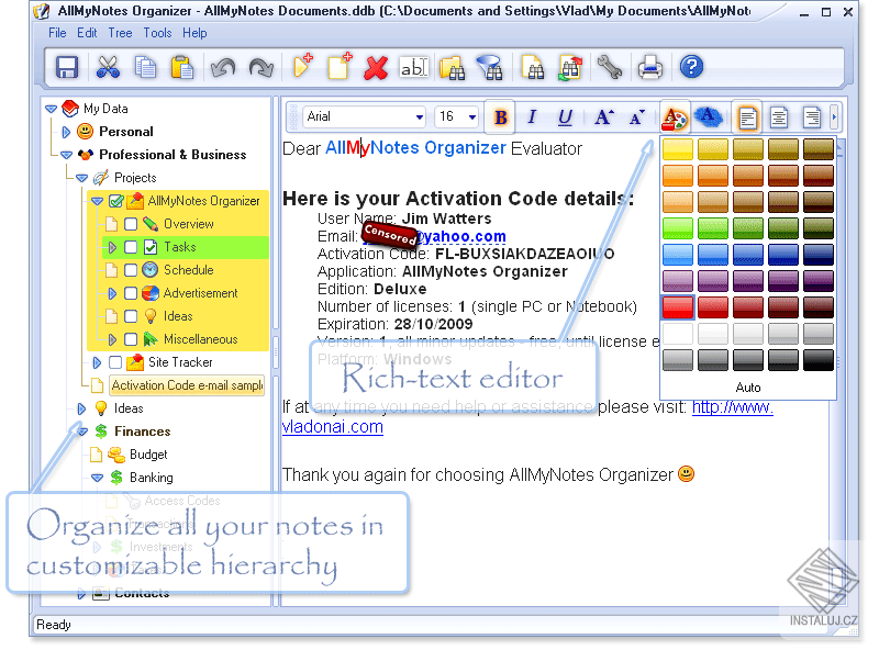 AllMyNotes Organizer