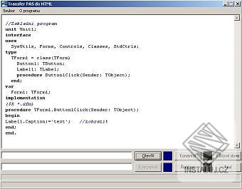 Transfer PAS do HTML