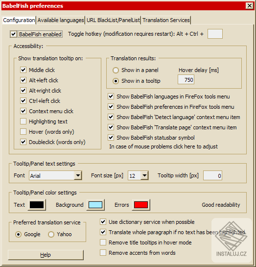 BabelFish Translation