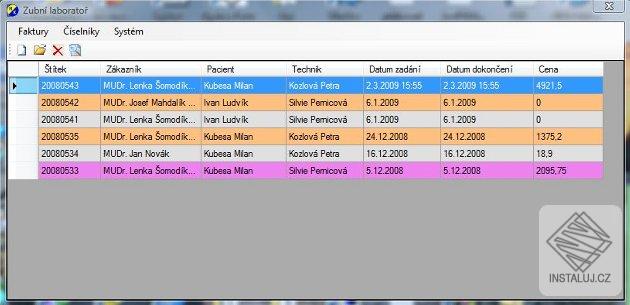 Laboratoř - fakturace