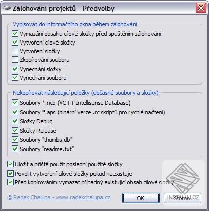 Zálohování projektů Visual C++