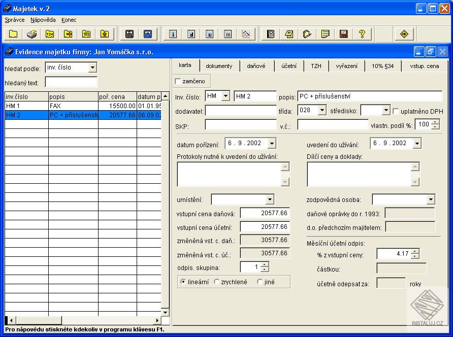 2HCS Majetek-lite