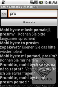 Česko německé fráze - slovník pro Android