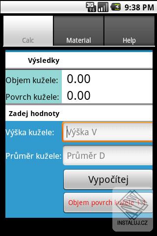 Kužel objem povrch výpočet Android Software