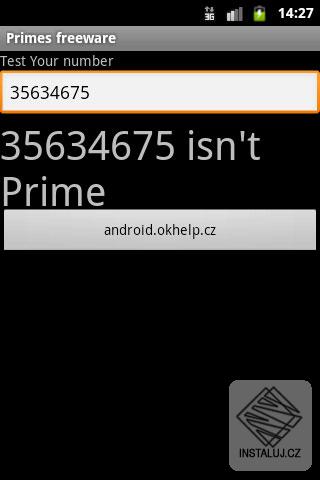 Prvočísla aplikace pro Android