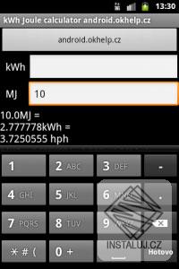 kilowatt na joule kalkulátor pro Android