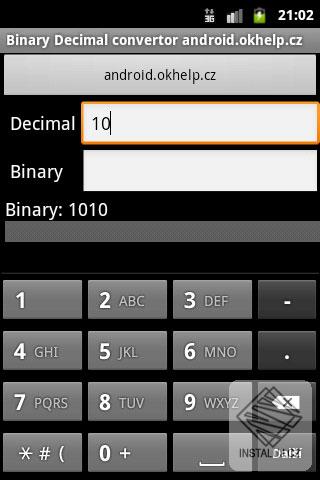 Binary to Decimal to Binary converter for Android