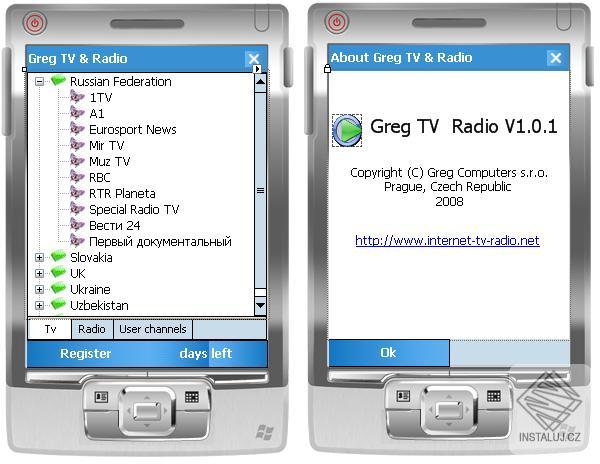 Greg-TV & Radio pro Pocket PC a kommunikatory