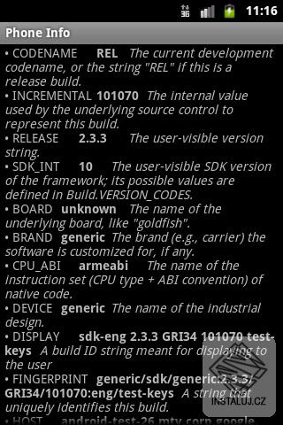 Phone info - Android software