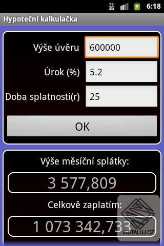 Finanční kalkulačka - Android software