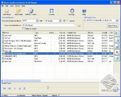 Direct Audio Converter and CD Ripper