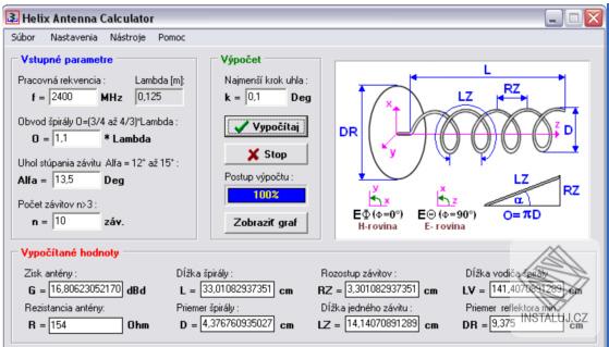 Helix Antenna Calculator