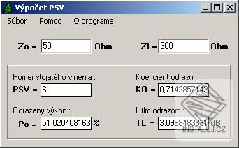 Výpočet PSV