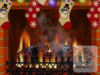 Christmas Decorated Fireplace Screensaver