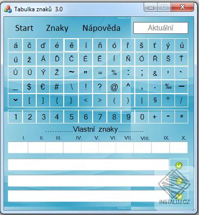 Tabulka Znaků