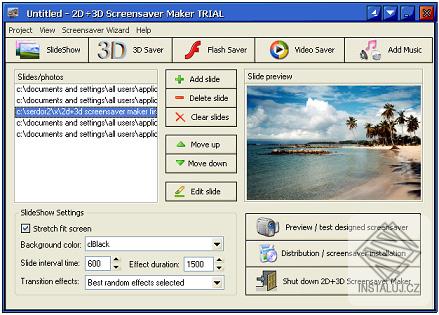 2D+3D Screensaver Maker