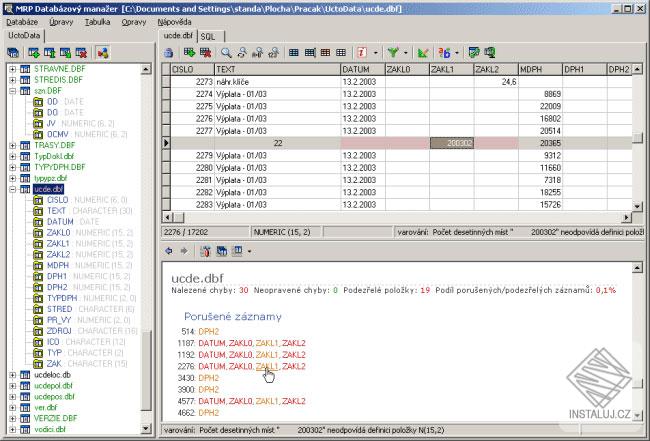 MRP Databázový manažer