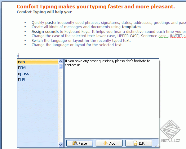 Comfort Typing