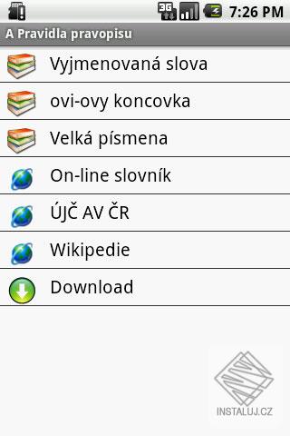 A pravidla pravopisu pro Android