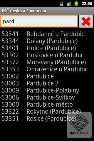 PSČ Česko a Slovensko pro Android