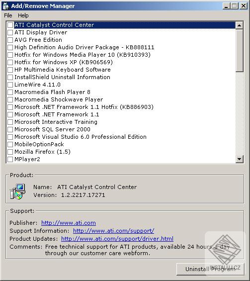Add/Remove Manager