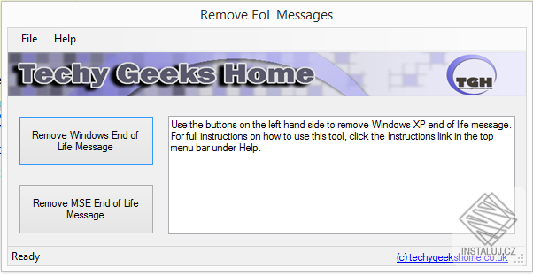 Remove Windows XP End of Life